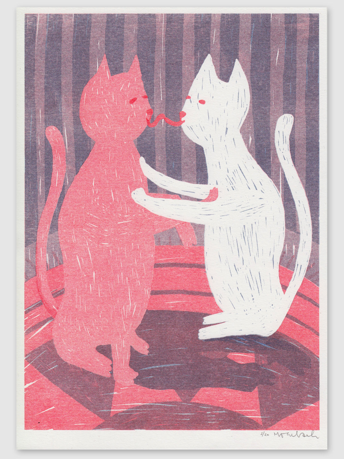Kissing Cats Risographie (A4)